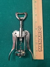 Vintage Ecko Winged Corkscrew Wine Bottle Opener Stainless Steel #253