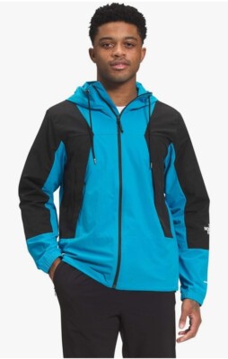 North Face Jacket Mens XXLarge Blue Black Peril Wind Windbreaker Windwall Hooded