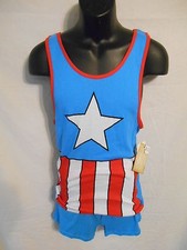 Marvel Captain America 100 Cotton Red Graphic Tank  Sleep Short SETS SR 40 NEW