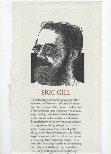 Eric Gill - The advantage of wood engraving - J. P. Dwyer 1976 42/200 Broadside - Picture 6 of 7