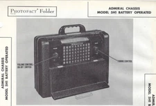 1947 Admiral 5H1 Portable AM Tube Radio Photofact Manual 7P32 7P33 7P34 Receiver