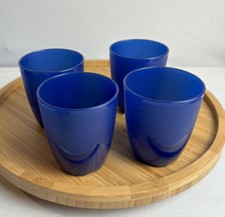 Tupperware Tumblers Open House Collection Juice Cups 10 Oz  Set of 4 Blue 4792A