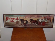 Vintage Pickwick Ale Tin Over Cardboard Advertising Sign