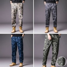 Pantaloni Cargo Camo Da Uomo In Cotone Con Tasche Lavoro Taglia Plus Casual