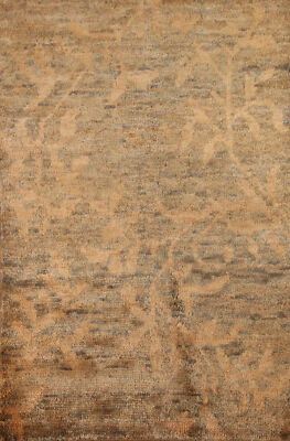 Luxury Hand-Knotted Contemporary Moroccan Wool Area Rugs Gold 5x7 ft