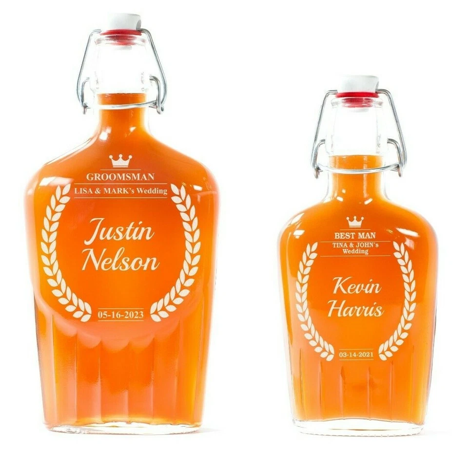Персонализированная стеклянная колба, индивидуальный подарок для жениха, шафера, свадьбы - Изображение 3 из 4