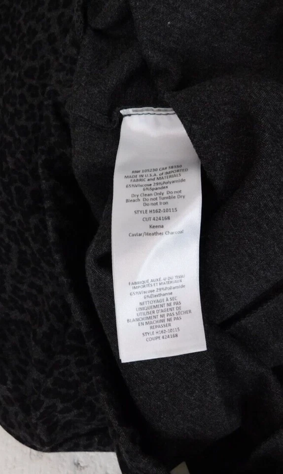 Pantalones Talla Joie Keena Ponte Tejido Gris Carbón y Negro Leopardo M Estampado Animal Foto 4 de 4