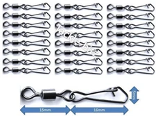 25 x Size 8 Snap link swivels for fishing Tackle hair rigs weights safety clips
