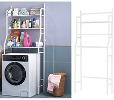 SCAFFALE DA BAGNO SALVASPAZIO 155X65X25 SOPRA LAVATRICE 3 RIPIANI COLORE BIANCO