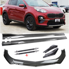 For Kia Sportage 00-22 Carbon Fiber Front Bumper Lip Spoiler Side Skirt Body Kit