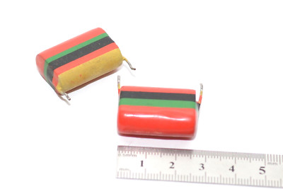 2x Mullard Tropical Fish Kondensator 2.2 µF / 250 Volt, Audio Capacitor, NOS