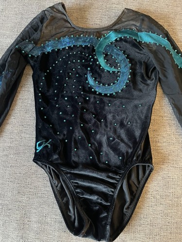 GK ELITE Body Ginnastica Competizione Strass Blu Teal Tg AS con Giacca - Foto 3 di 10