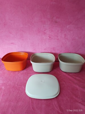 Vintage Tupperware Salatbehälter in orange