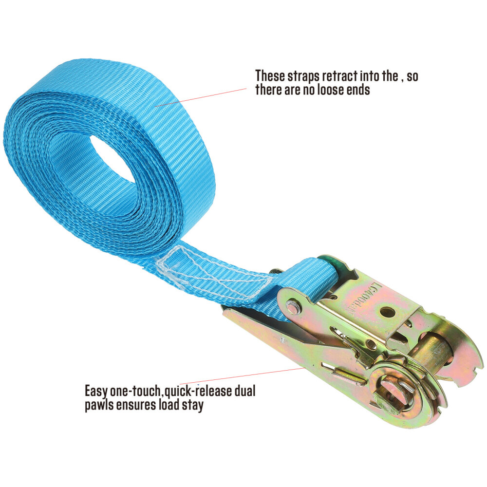 4pcs 25mm*5M Ratchet Tie Down Straps Stainless Steel Trailer Transom