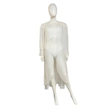 Fantasies By Morgan Taylor Intimate Sheer Robe White M