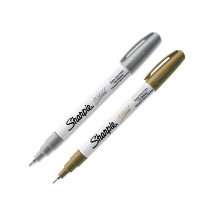Silber/Gold Metallic Sharpie Lack Marker extrafeine Spitze Stift Ölbasis UK 