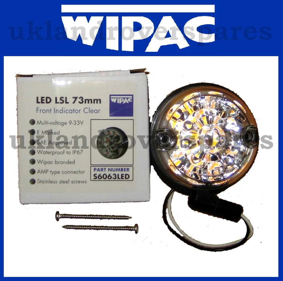 LAND ROVER DEFENDER - WIPAC LED FRONT CLEAR INDICATOR 73mm - XBD500040LED, S6063 - Image 4 of 4