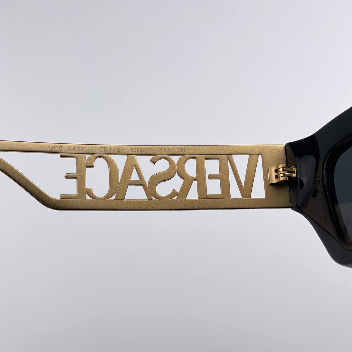 Versace Women Sunglasses Black Gold Grey VE4432U 90s Vintage 