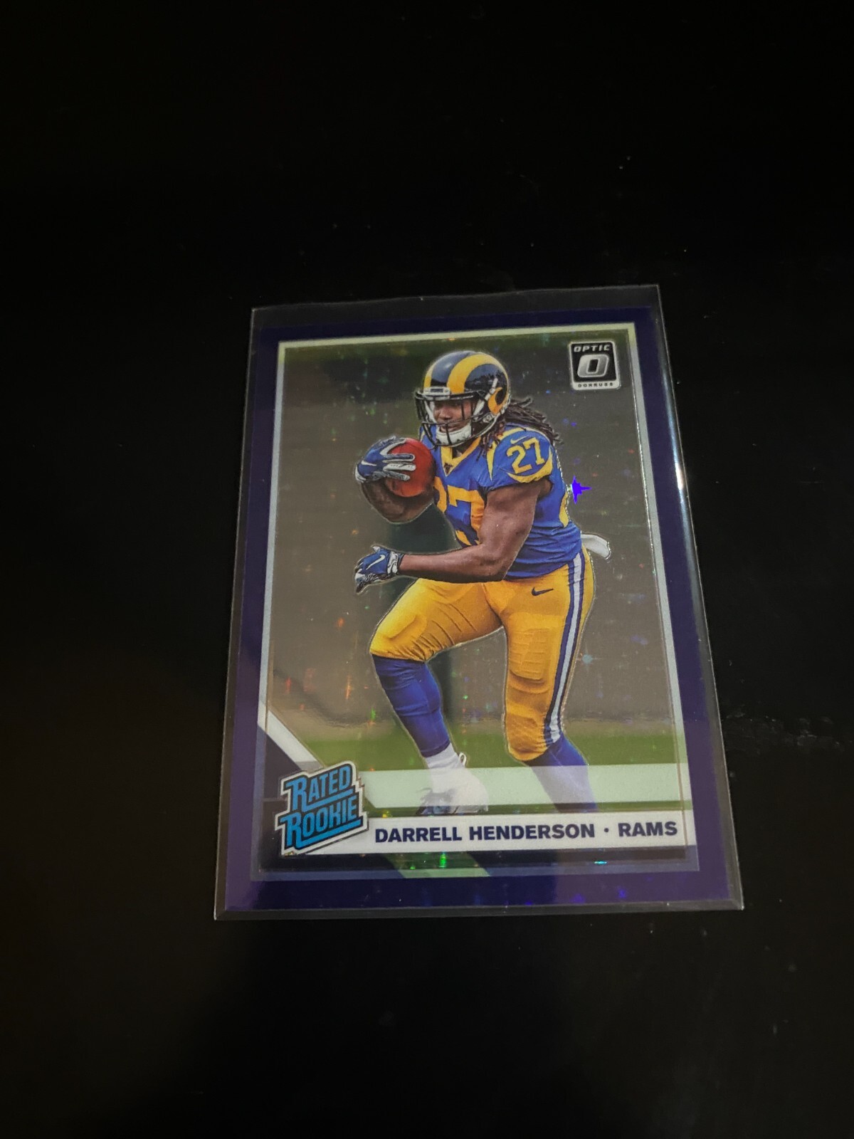 Darrell Henderson 2019 Donruss Optic Purple Stars Prizm /25 Rams 160