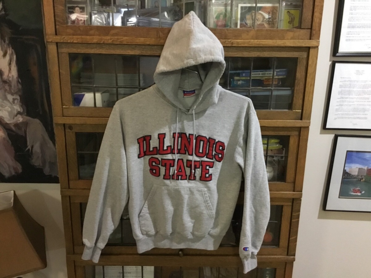 VTG Illinois State Redbirds CHAMPION Gray Spell Out SEWN Hoodie 