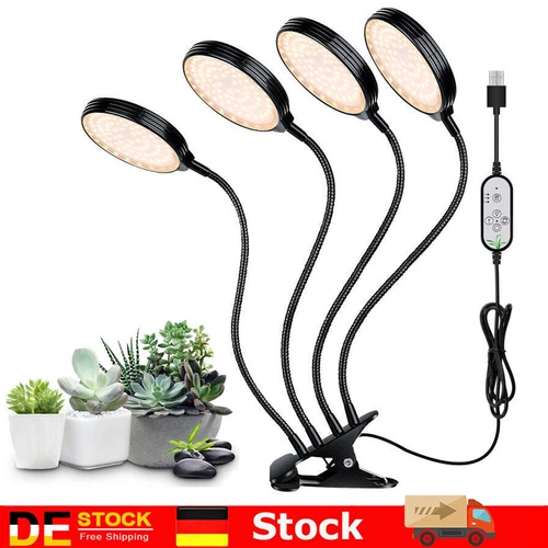 LED Wachstumlampe Pflanzenlampe Vollspektrum Pflanzenlicht Grow Light Timer USB - Bild 1 von 18