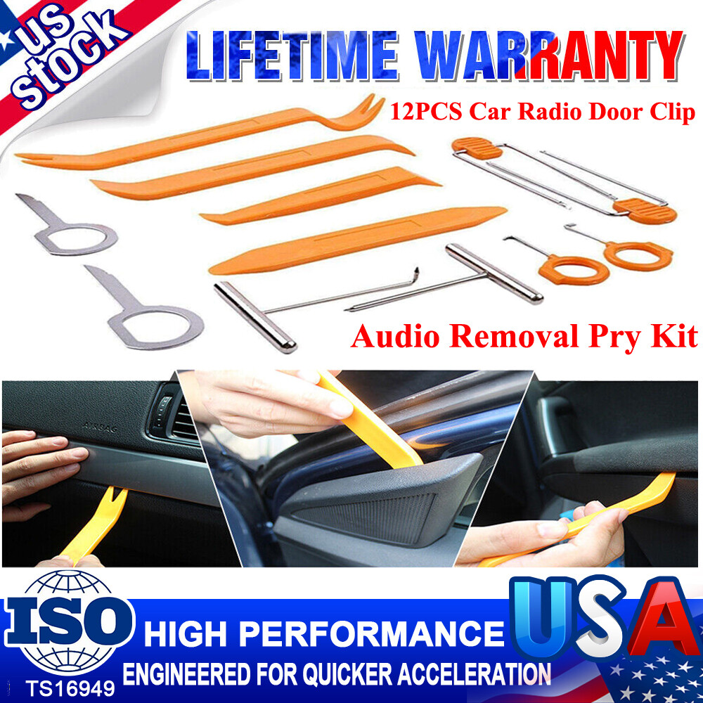 12 pack Car Trim Removal Tools Kit Auto Door Panel Dash Radio Body Clip
