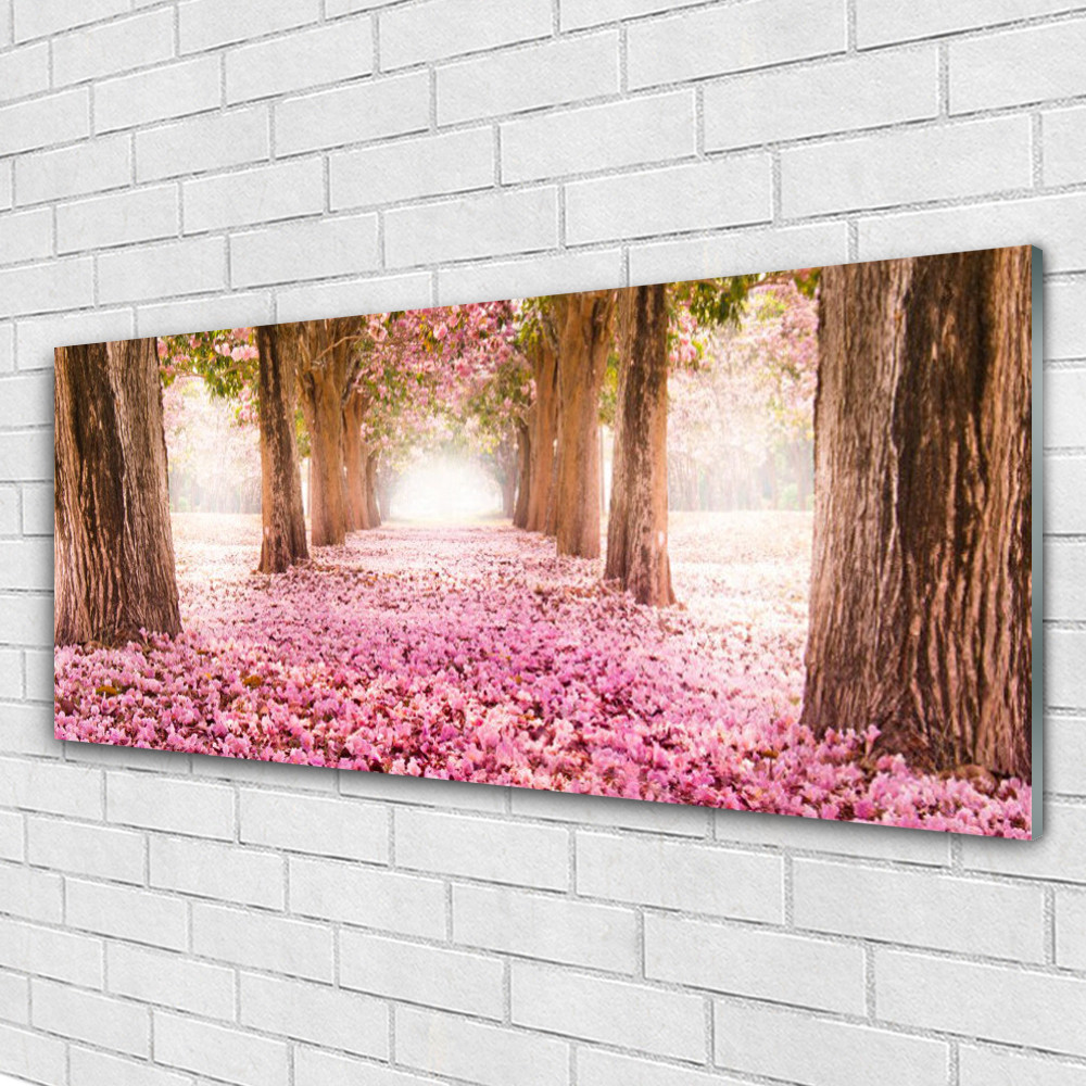 Impression sur verre acrylique haut de gamme paysage foret 125x50 cm