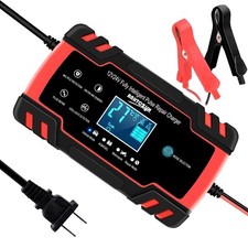 SUHU Autobatterieladegerät, 12V/8A 24V/4A Smart Automatic Battery Charger Wartung