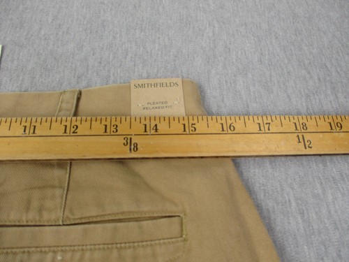 VINTAGE Banana Republic Pants Mens 32x32 Smithfields Tan Pleated Relaxed W/ Tags - Picture 20 of 20