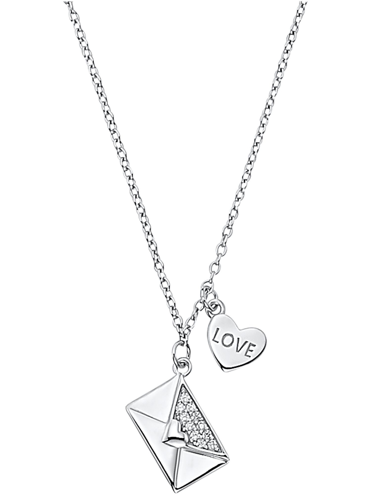 sOliver 2034306 Damen Collier Brief Herz Silber Wei 45 cm 11890₽
