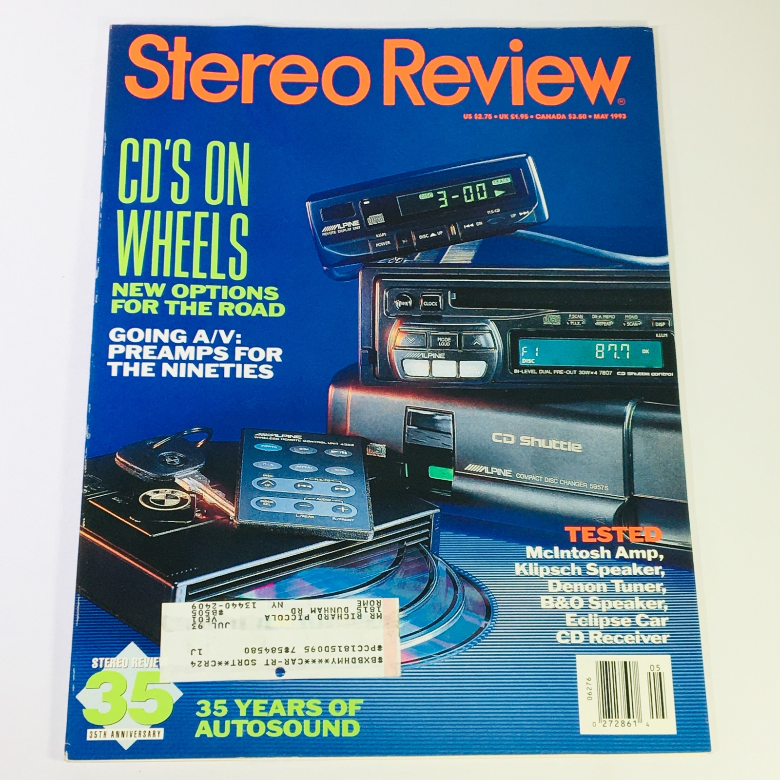 Stereo Review Magazine May 1993 - McIntosh Amp & Klipsch Speaker Tested