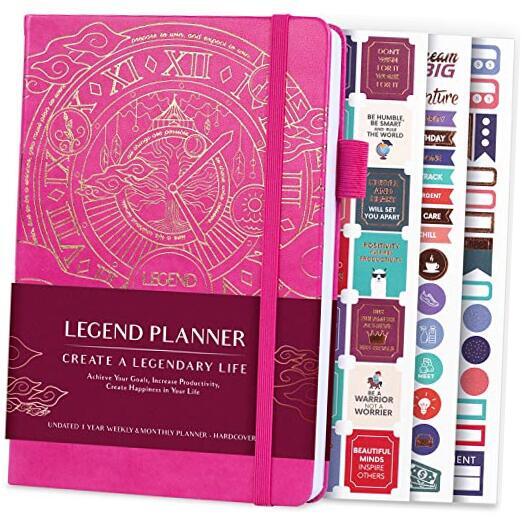 – Deluxe Weekly & Monthly Life A5 (5.5'' x 8.3'') Hot Pink Gold (Undated)