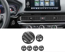 Real Carbon Fiber Engine Start Button GPS Knob Cover Trim Fits 22-25 Civic 11th