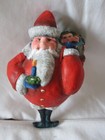 6" SANTA Skinny Leg w/ Toy Bag & Candle Xmas Ornament Resin Plastic Type Hanging — photo 1