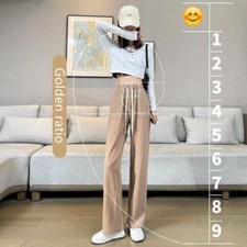 Casual Wide Leg Pants Loose High Waist Korean Fashion Long Trousers - Women Wear