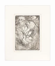 Charlotte Friedman Etching on Paper "Enchanted Forest" Vintage Print
