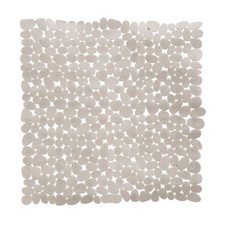 Solid Grey Pebble Design Square PVC Bath Mat Bathroom Shower Utility New