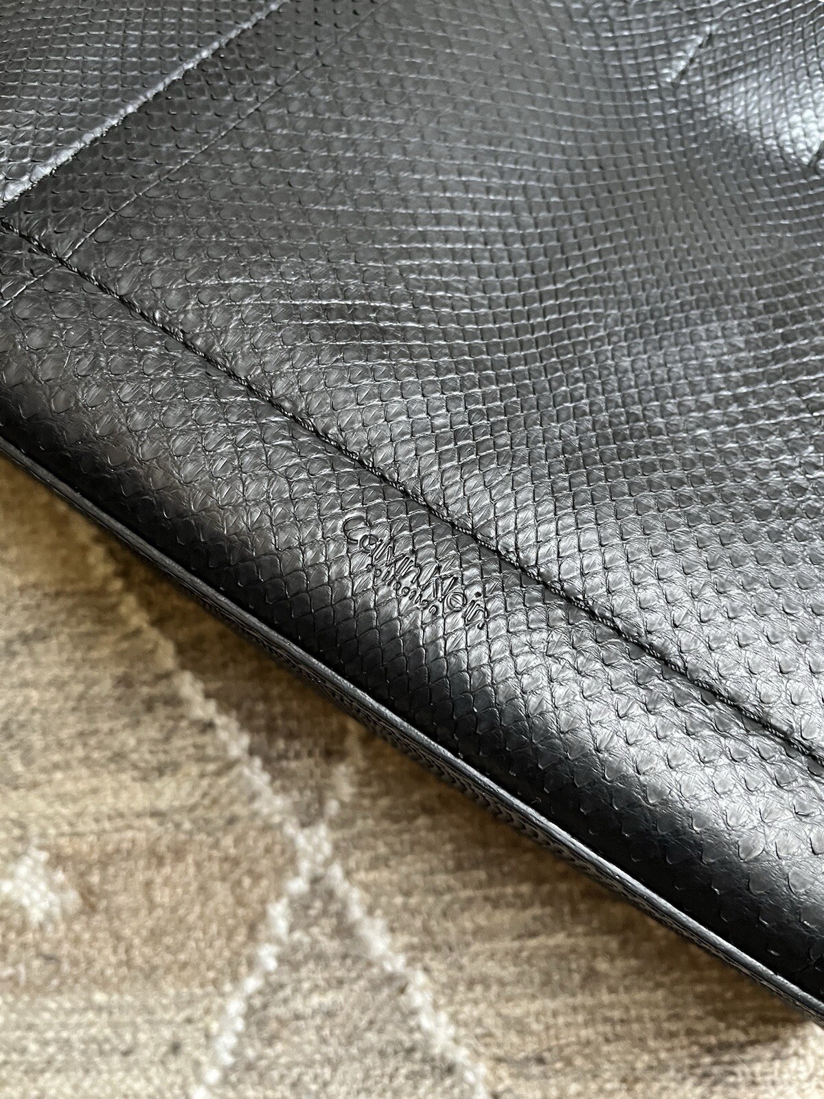 Calvin Klein Collection Black Python Snakeskin Sh… - image 6