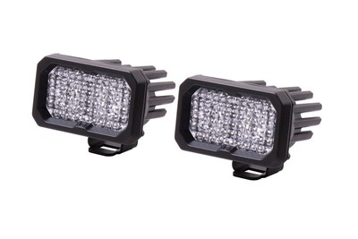 Diode Dynamics SS2 Pro White Universal Flood Light Pod Set W/ Red Backlight