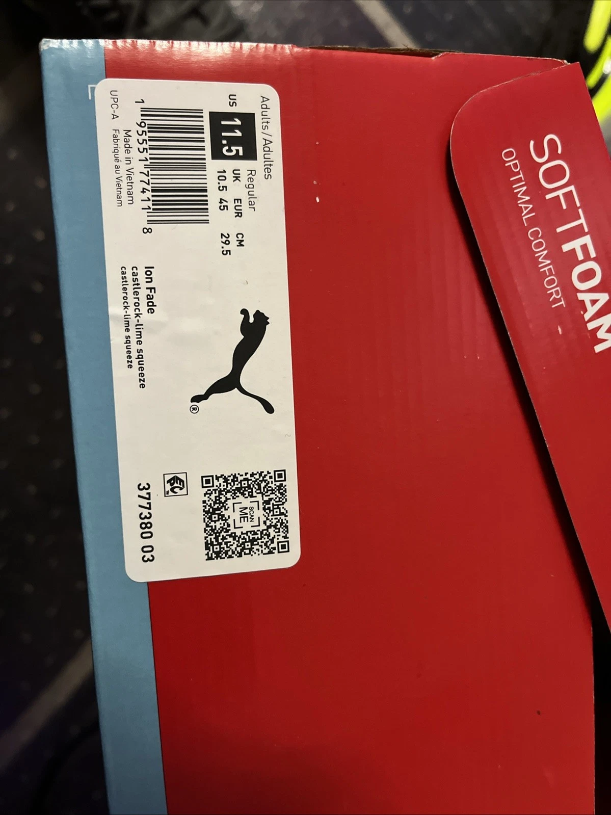 Puma Ion Fade 11.5 Castlerock lime Squeeze