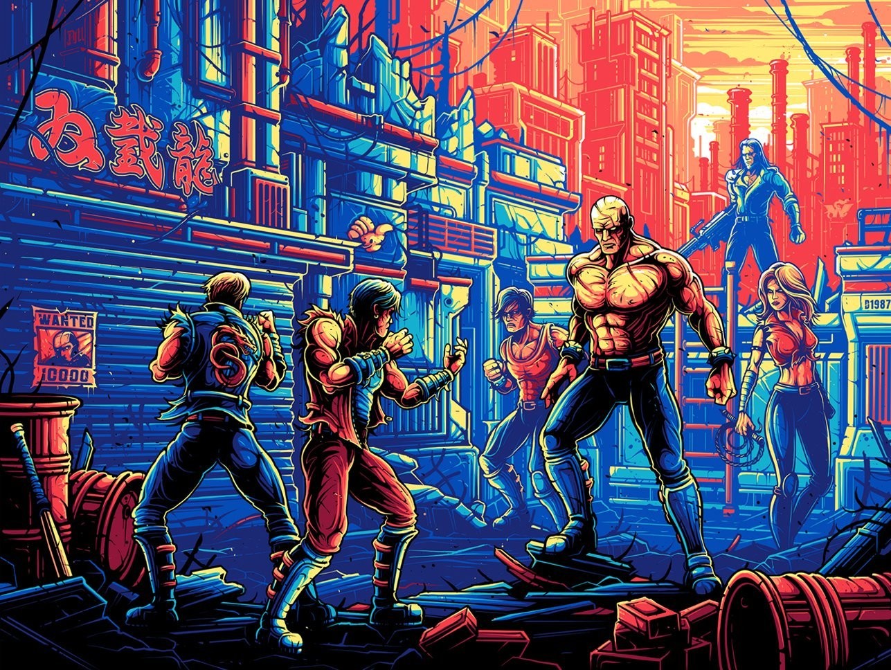 Double Dragon by Dan Mumford AP 16/28 Screen Print Video Game Poster MondoLimited AP edition 16/28, 24