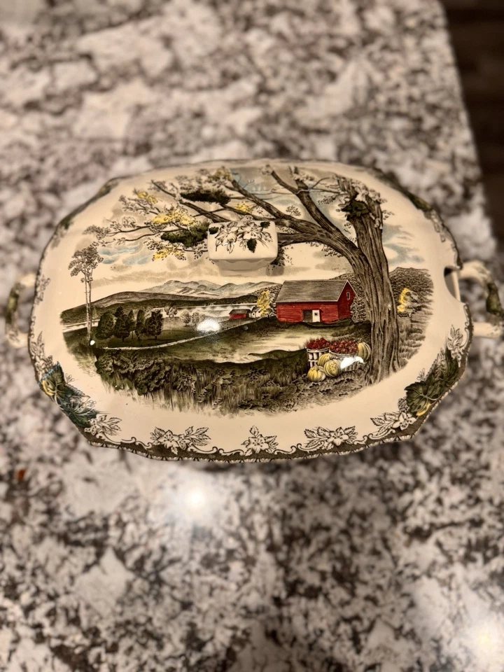 Friendly Village, The ("Made in England" Backstamp) Rectangular Tureen & Lid - Image 3 of 4