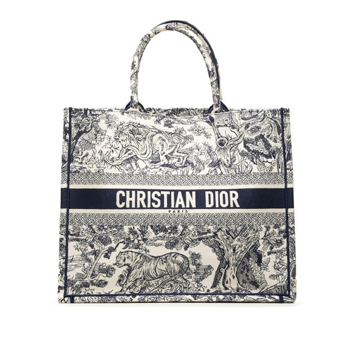 Christian Dior Toile de Jouy Sauvage book tote large Tote Bag Women 【Used】
