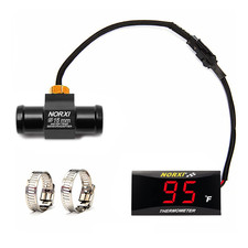 Motorcycle Water Temp Gauge Fahrenheit Display 32 248F Over-Temperature Alert