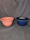 Fiestaware Pink And Dark Blue Small Bowls Embossed And Stamped