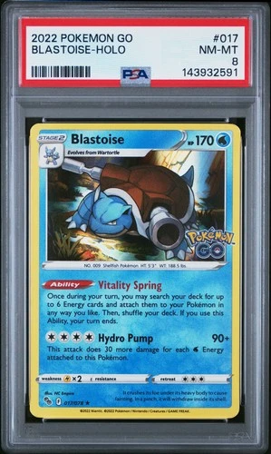 2022 POKEMON GO #017 BLASTOISE-HOLO PSA 8