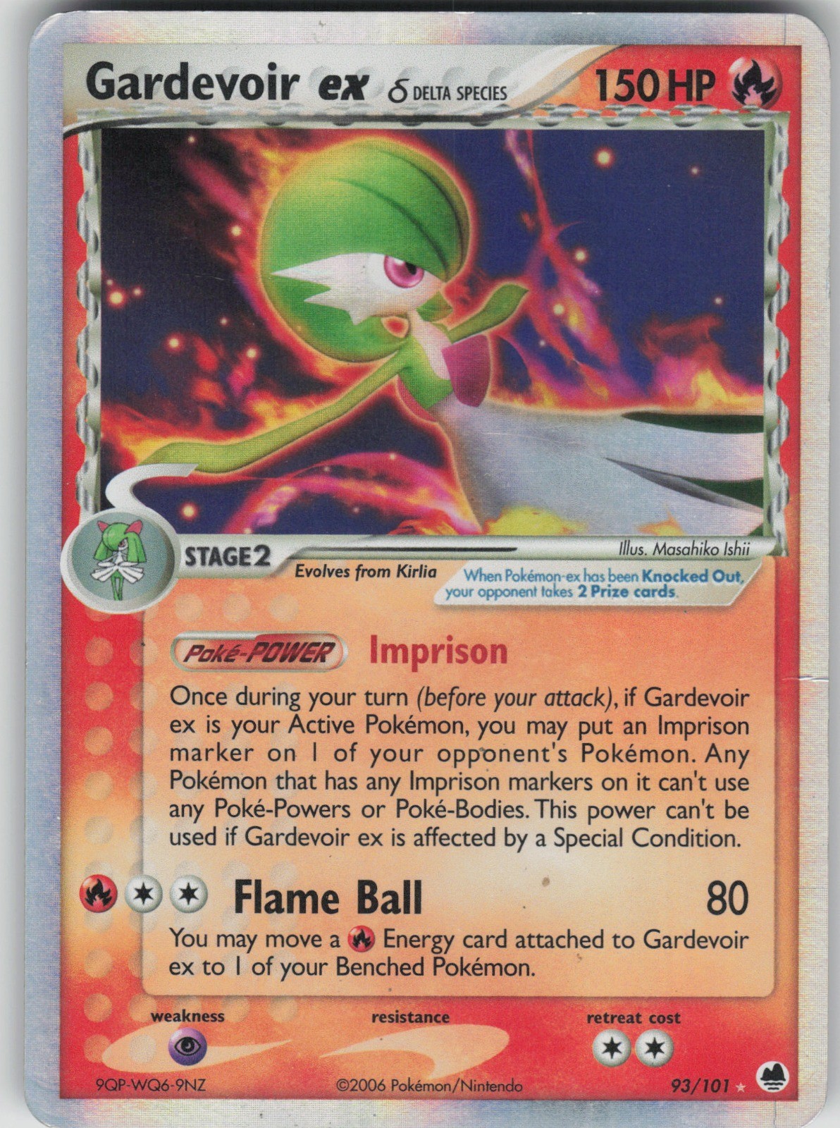 Pokemon TCG Gardevoir ex (Delta Species) Ultra Rare Dragon Frontiers 93/101