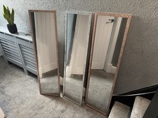 3x Full Length Mirrors Full Body Mirror - 123cm X 34cm Silver / Bronze