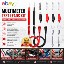 16Ps/Set Digital Multimeter Probe Test Cable Leads Kit Alligator Clip Needle Tip