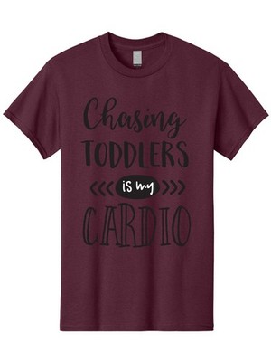 Chasing-Toddlers-Is-My-Cardio Mens Graphic Tee, 100% Cotton, Casual Summer Wear